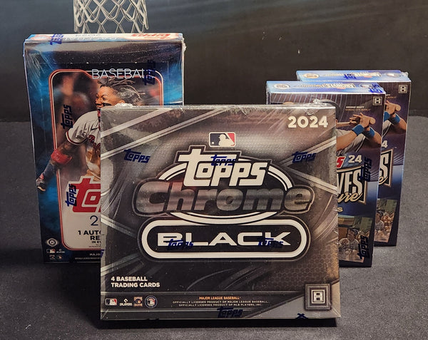 2024 Topps Chrome Black, Archives Sig Edition & Series 1 Baseball 4-Box Combo Random Double Play Package
