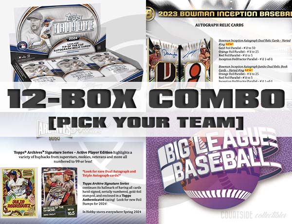 Topps Tribute, Bowman Inception, Archives Signature Edition & Big League Baseball 12-Box Combo Pick Your Team Package