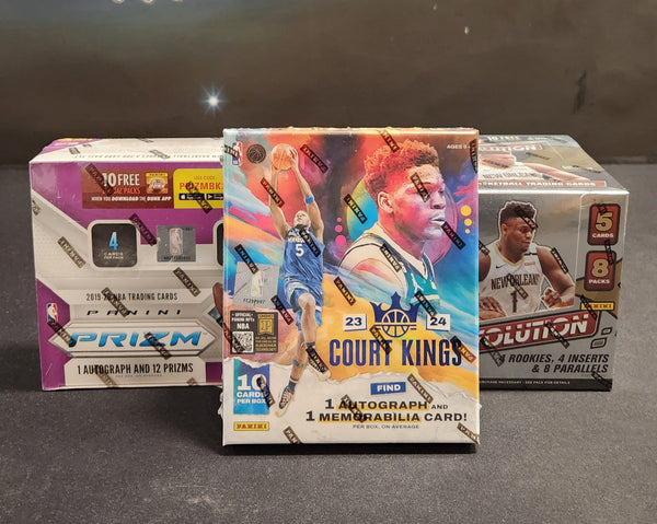 Panini Court Kings, Prizm & Revolution Basketball 3-Box Combo Random Double Team Package